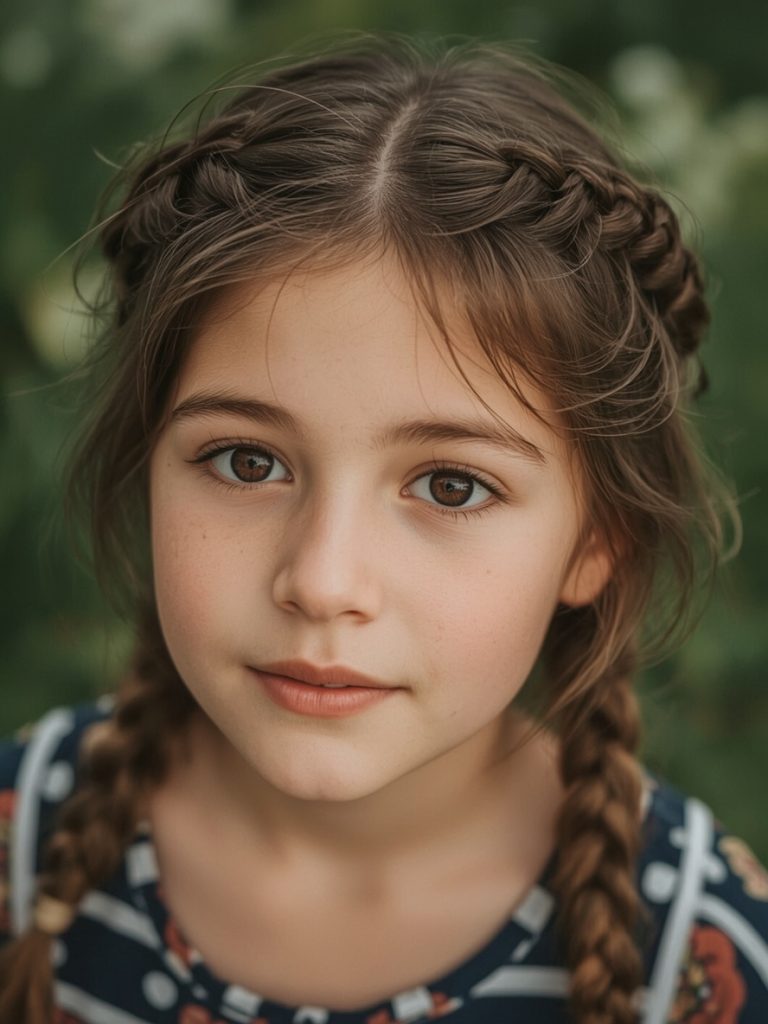 Hair Styles Kids: Braided headband with a bow