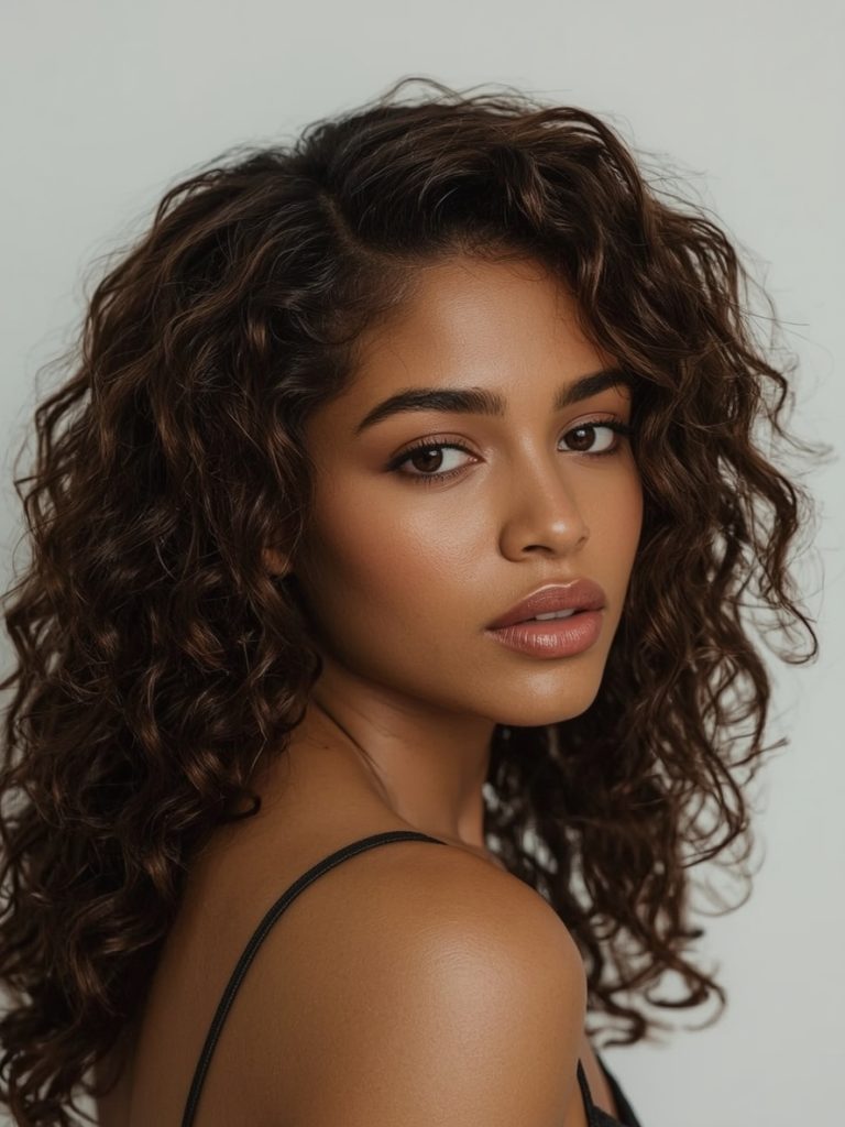 Hair Styles Curly Hairstyles: Deep Side Part
