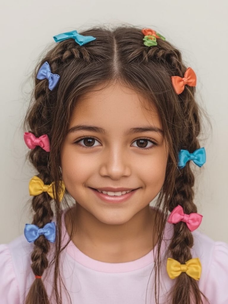 Hair Styles Kids: Braided Pigtails with Beads