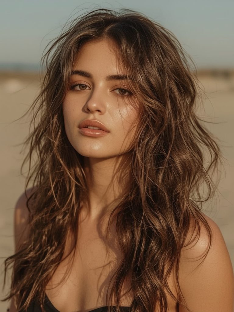 The Low Bun Butterfly Haircut Long Hair For Round Face