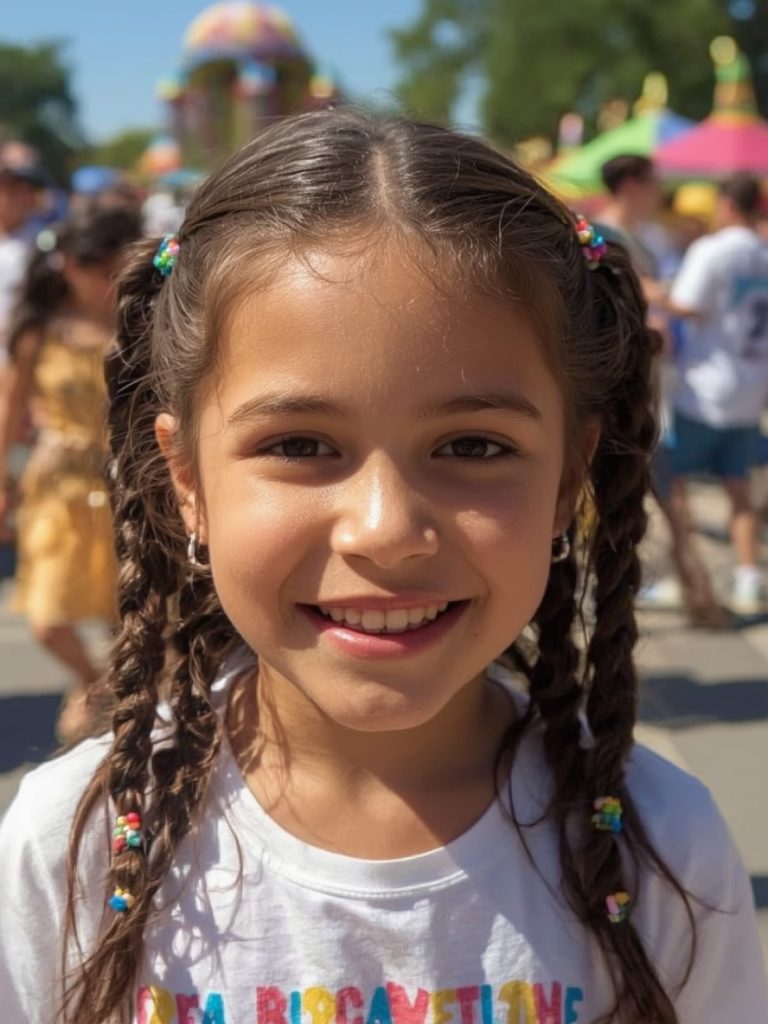 Hair Styles Kids: Low Pigtails with Bows