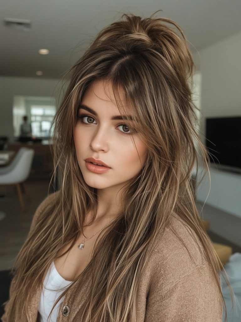 The Voluminous Butterfly Haircut Long Hair For Round Face