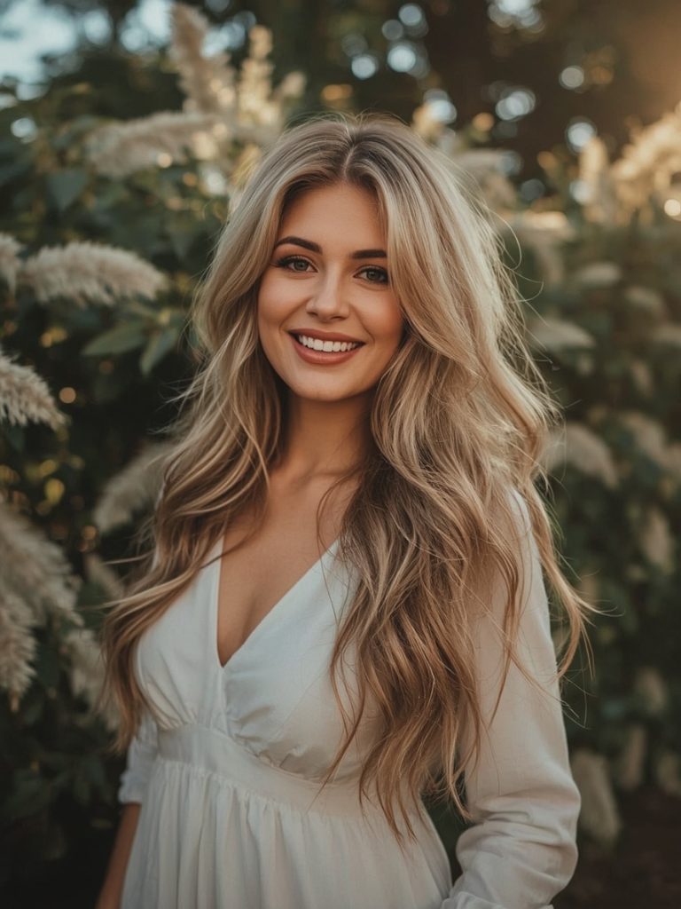 Long Hair Older Women: Braided Crown