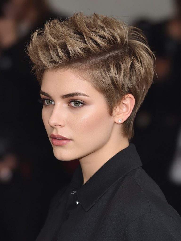 Slicked Back Messy Short Cut For Women