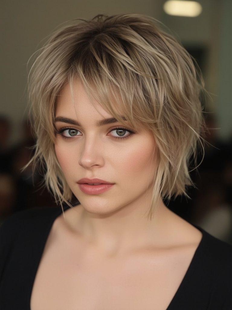 Two-Tone Messy Pixie Short Messy Haircut For Women