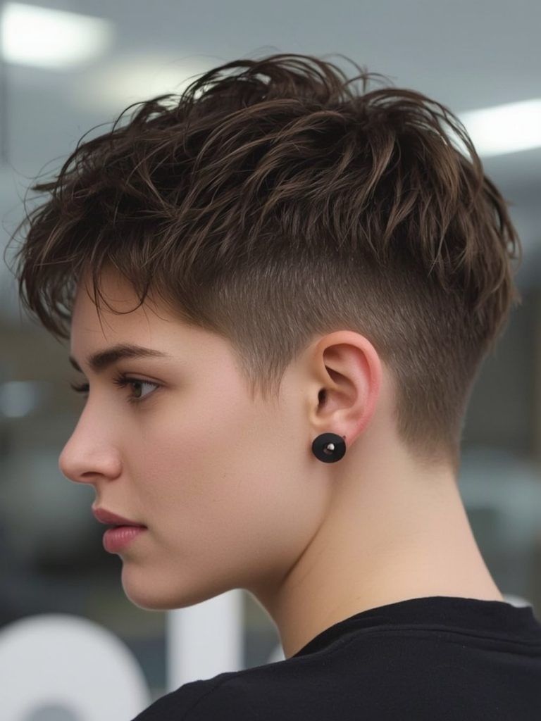 Messy A-Line Bob Short Messy Haircut For Women