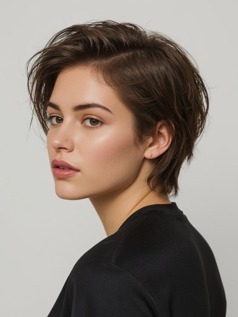 Uneven Fringe with Short Messy Haircut For Women