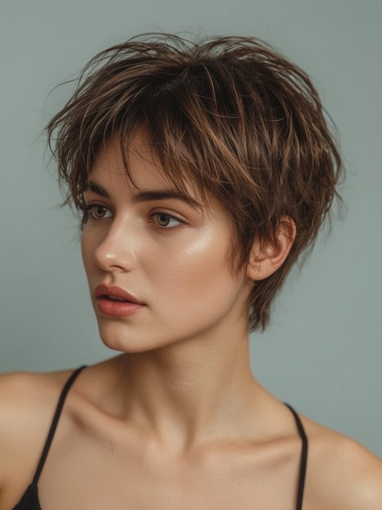 Wispy Bangs with Short Messy Haircut For Women