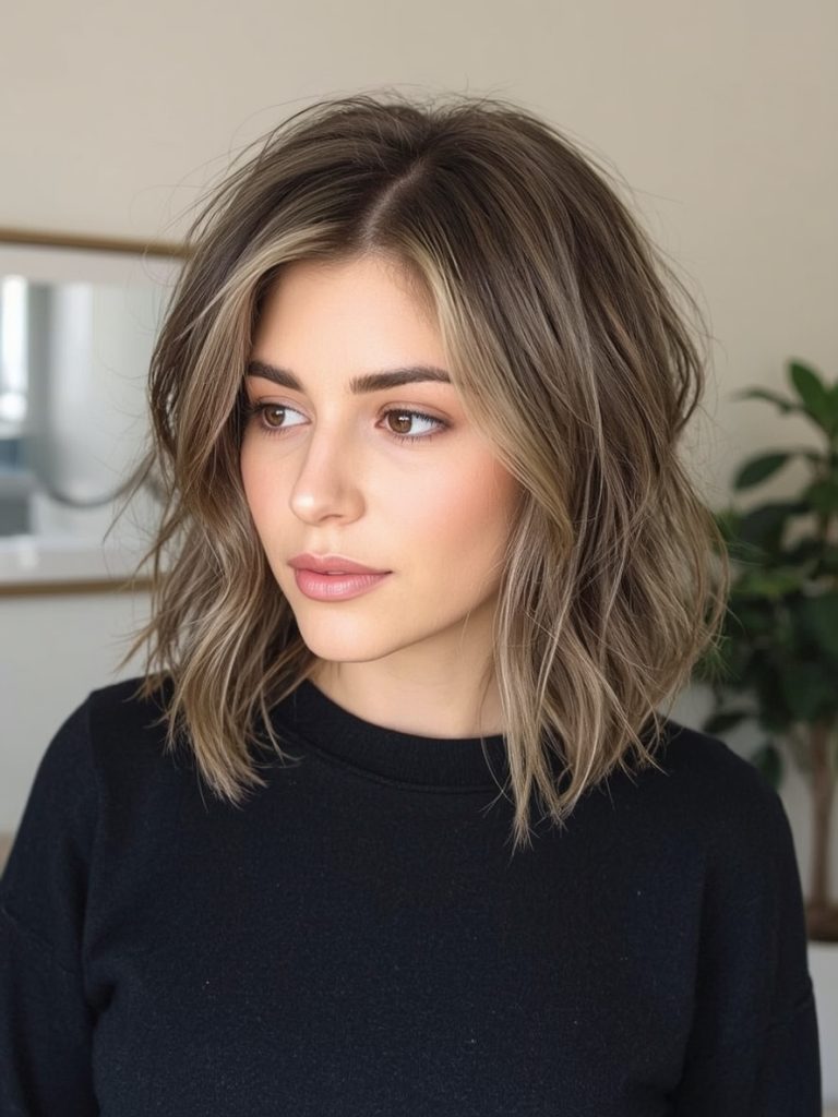 Angled Bob Haircut with Face-Framing Layers