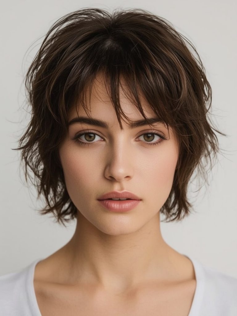 Short Messy Haircut With Edgy Asymmetry For Women