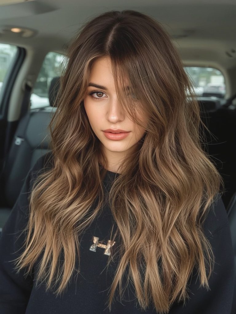 Honey Brown Balayage: Warm Mahogany
