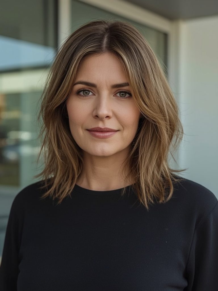 Hairstyles For Thin Fine Hair Over 60: Textured Shoulder-Length Shag