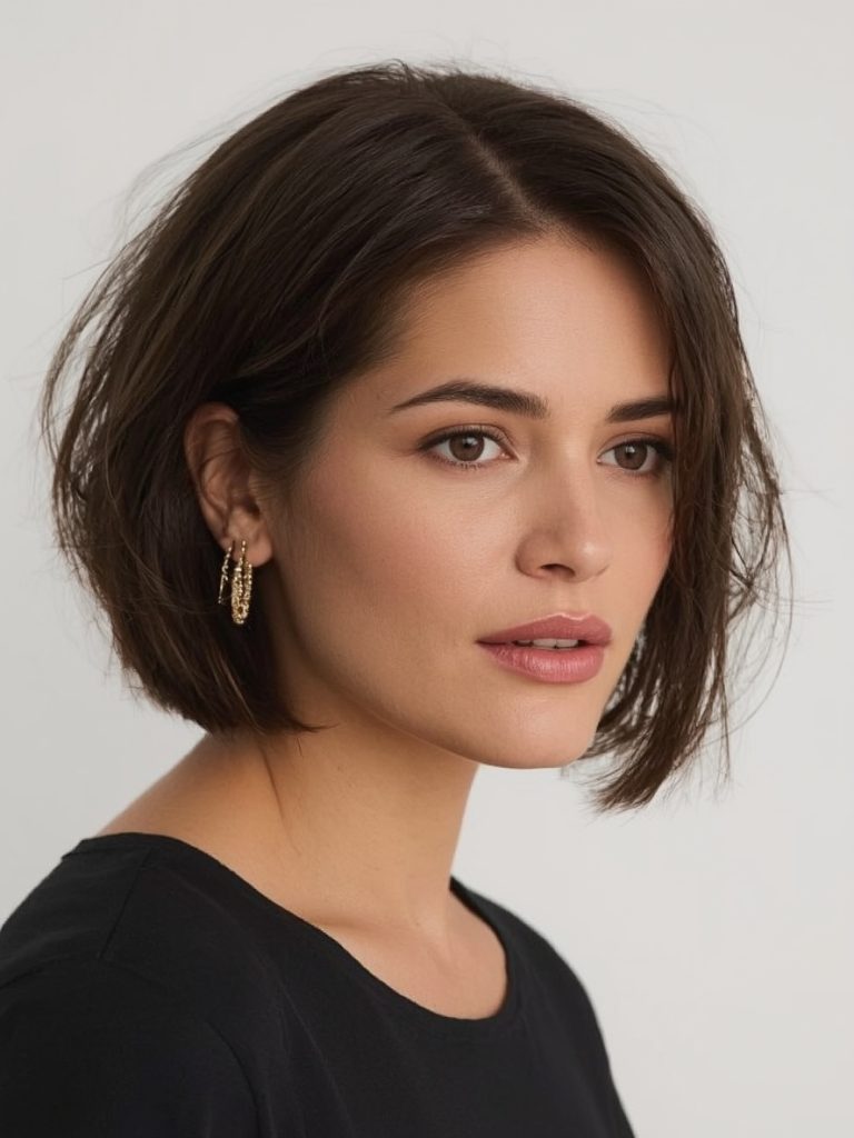 Hairstyles For Thin Fine Hair Over 60: Classic Bob with Angled Front