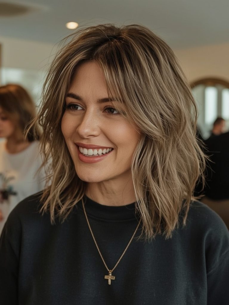 Hairstyles For Thin Fine Hair Over 60: Blunt Bob with a Deep Side Part