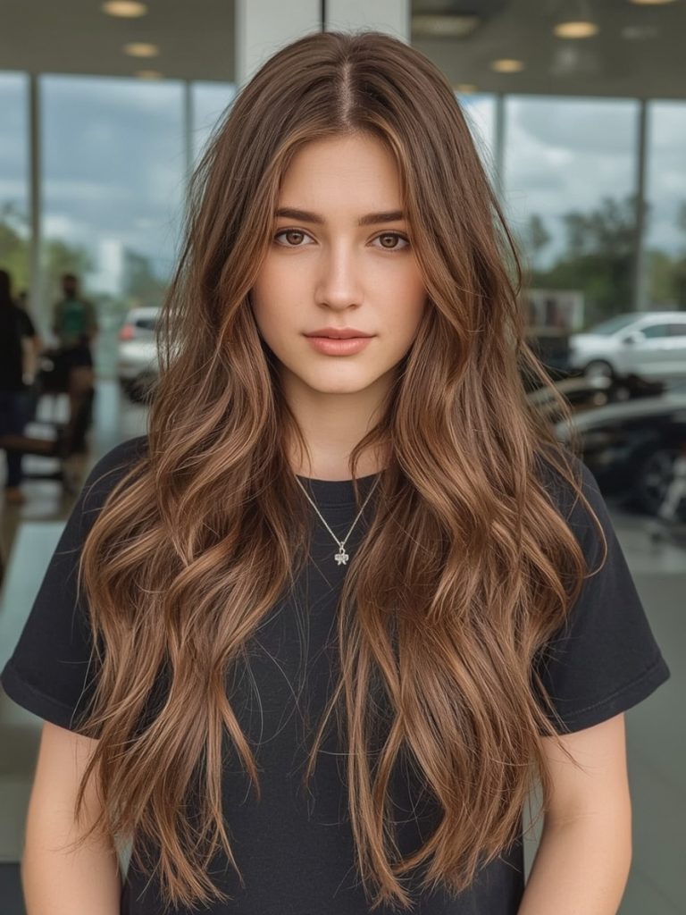 Honey Brown Balayage: Chocolate Swirl